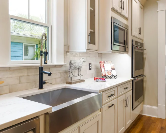 white kitchen cabinets inside home